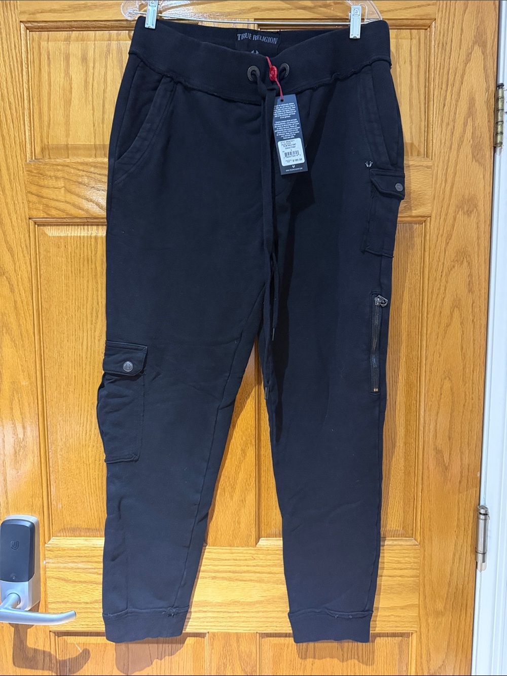 True Religion Black Cargo Jogger Sweatpants